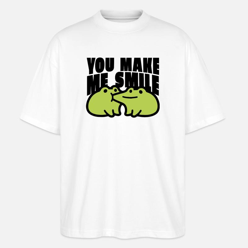 You Make me Smile Spruch - Stanley/Stella Oversized Unisex Bio T-Shirt Blaster 2.0 - Weiß