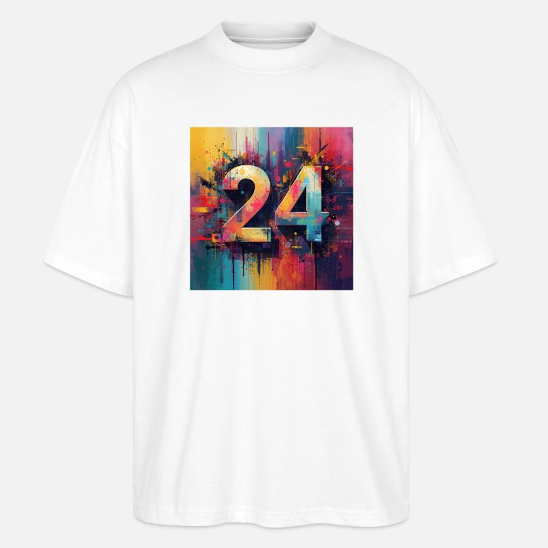 Farbenfrohe Abstraktion 24 - Stanley/Stella Oversized Unisex Bio T-Shirt Blaster 2.0 - Weiß