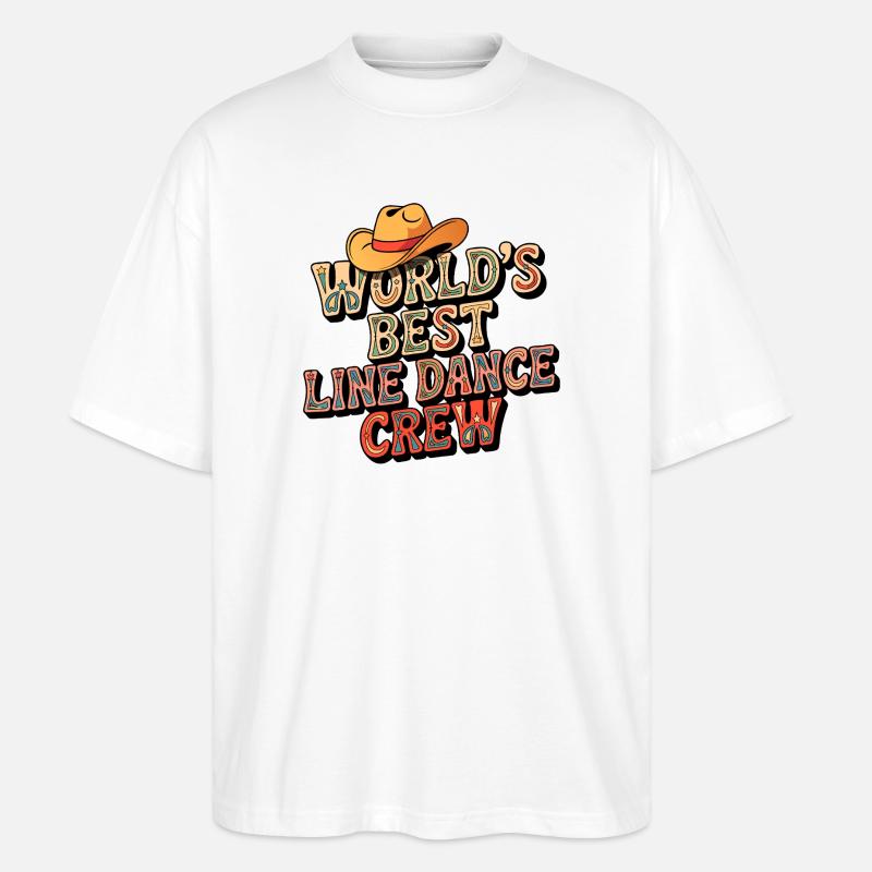World's Best Line Dance Crew - Stanley/Stella Oversized Unisex Organic T-shirt Blaster 2.0 - white
