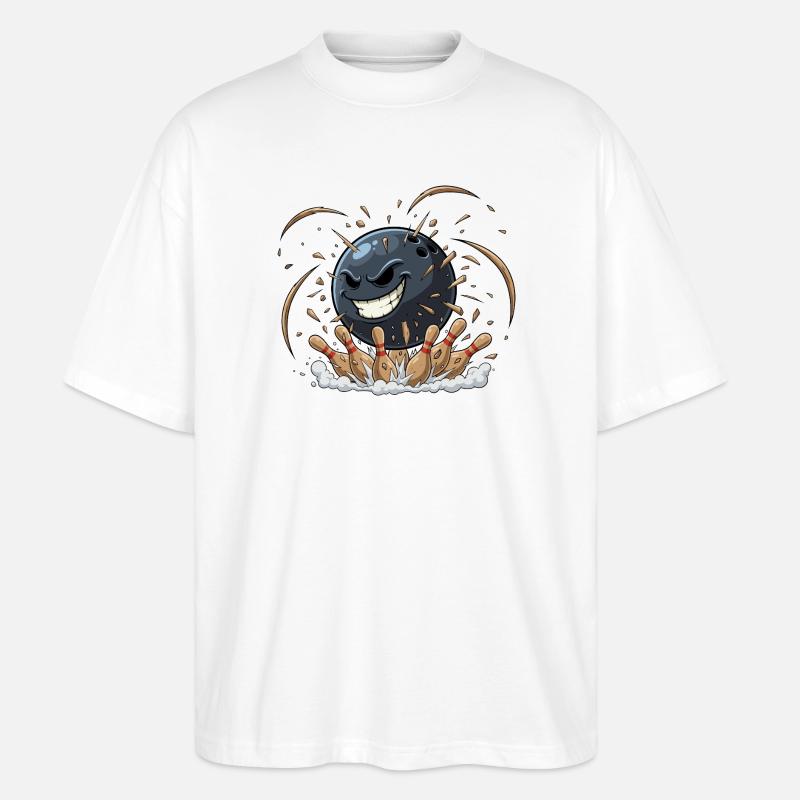 Chaos de bowling à boule - T-shirt bio Blaster 2.0 coupe oversize Stanley/Stella Unisexe - blanc