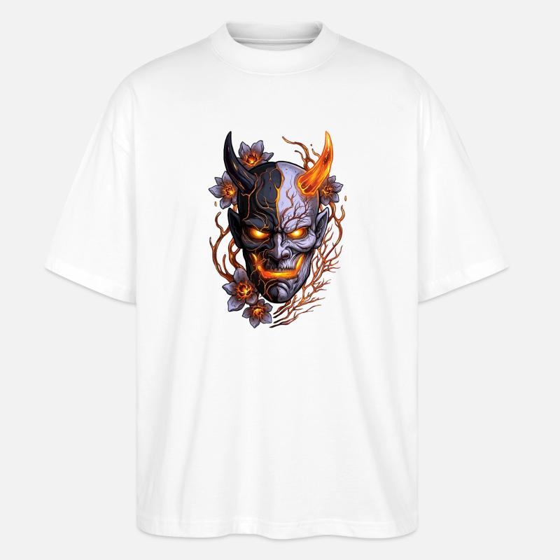 Hannya – Yōkai-Dämon - Stanley/Stella Oversized Unisex Bio T-Shirt Blaster 2.0 - Weiß