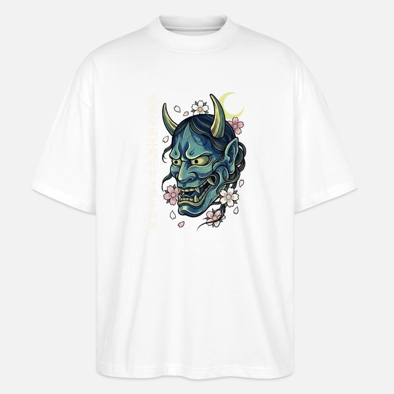Hannya – Yōkai-Dämon - Stanley/Stella Oversized Unisex Bio T-Shirt Blaster 2.0 - Weiß