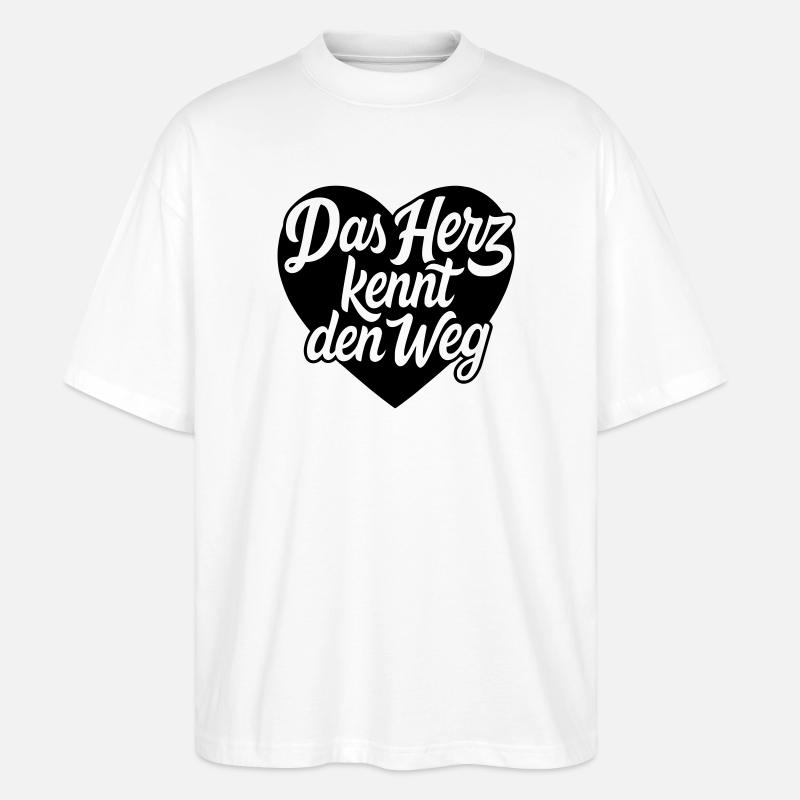 Das Herz kennt den weg Herzdesign - Stanley/Stella Oversized Unisex Bio T-Shirt Blaster 2.0 - Weiß