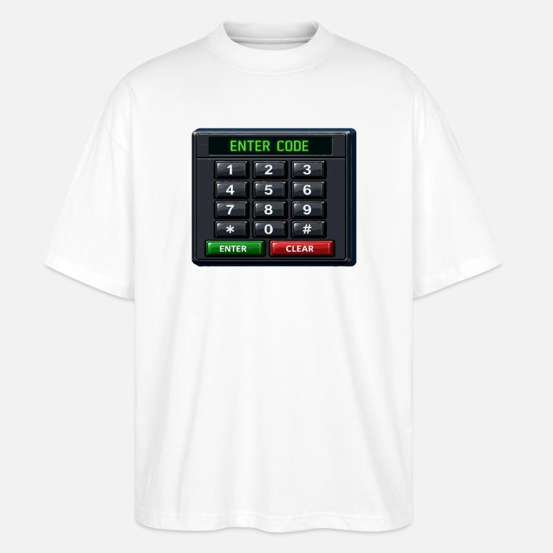 Enter Code Keypad Neon - Stanley/Stella Oversized Unisex Organic T-shirt Blaster 2.0 - white