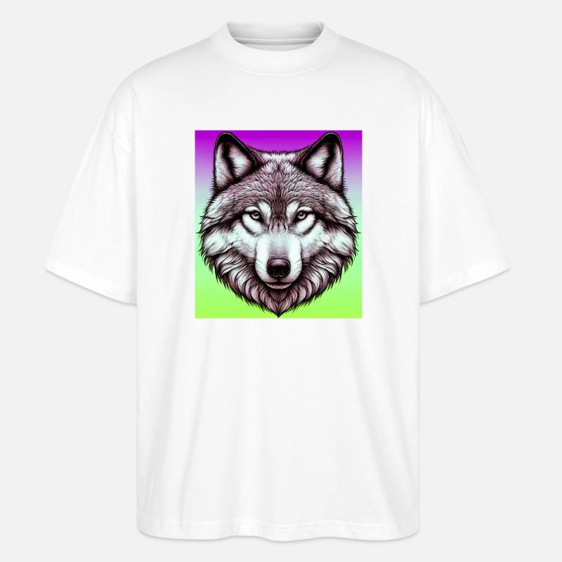 Wolf - Stanley/Stella Oversized Unisex Bio T-Shirt Blaster 2.0 - Weiß