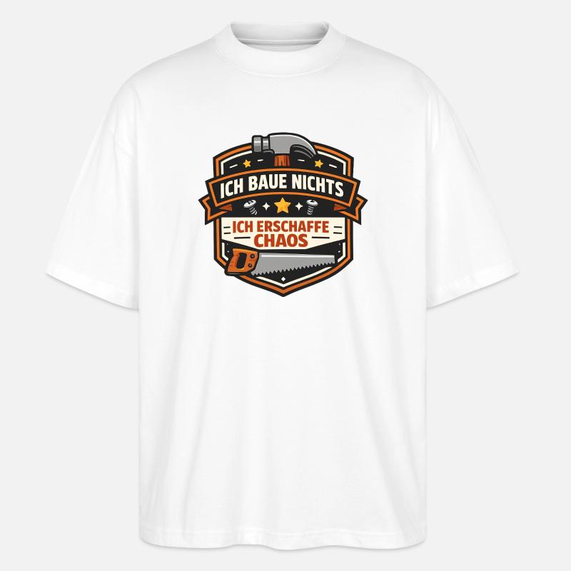 Chaos Schöpfer DIY Badge - Stanley/Stella Oversized Unisex Bio T-Shirt Blaster 2.0 - Weiß