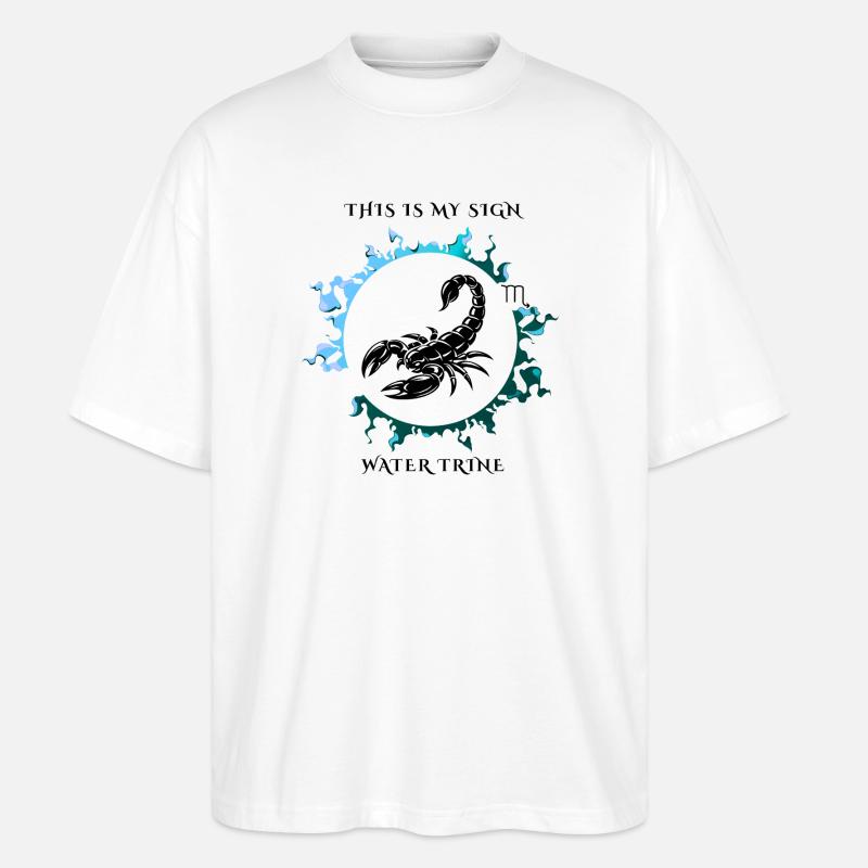 Mein Sternzeichen ist Skorpion - Stanley/Stella Oversized Unisex Bio T-Shirt Blaster 2.0 - Weiß