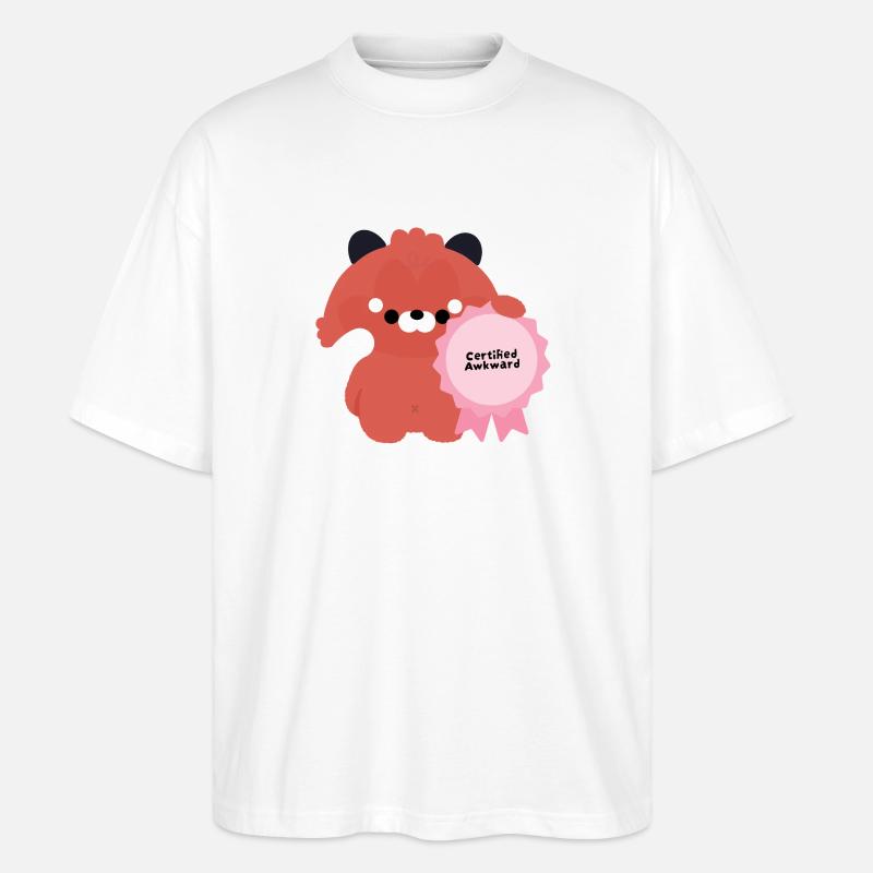 Zertifizierter Awkward Red Panda - Stanley/Stella Oversized Unisex Bio T-Shirt Blaster 2.0 - Weiß
