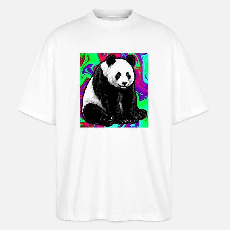 Panda - Stanley/Stella Oversized Unisex Bio T-Shirt Blaster 2.0 - Weiß