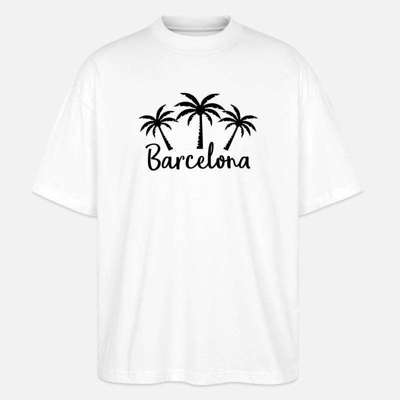 Barcelone - Stanley/Stella Oversized Unisex Bio T-Shirt Blaster 2.0 - Weiß
