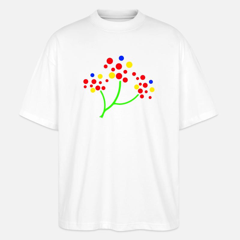 Neon-Punktbaum-Explosion - Stanley/Stella Oversized Unisex Bio T-Shirt Blaster 2.0 - Weiß