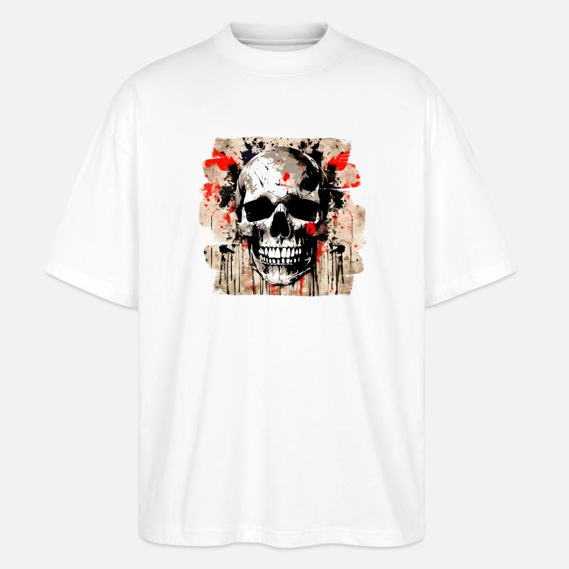 Skull Graffiti Explosion - Stanley/Stella Oversized Unisex Organic T-shirt Blaster 2.0 - white