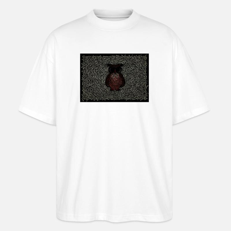 Lustige Eule - Stanley/Stella Oversized Unisex Bio T-Shirt Blaster 2.0 - Weiß