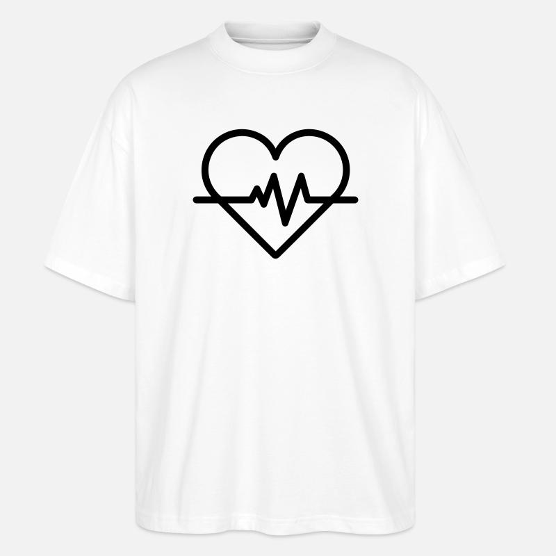 Herzfrequenz - Stanley/Stella Oversized Unisex Bio T-Shirt Blaster 2.0 - Weiß