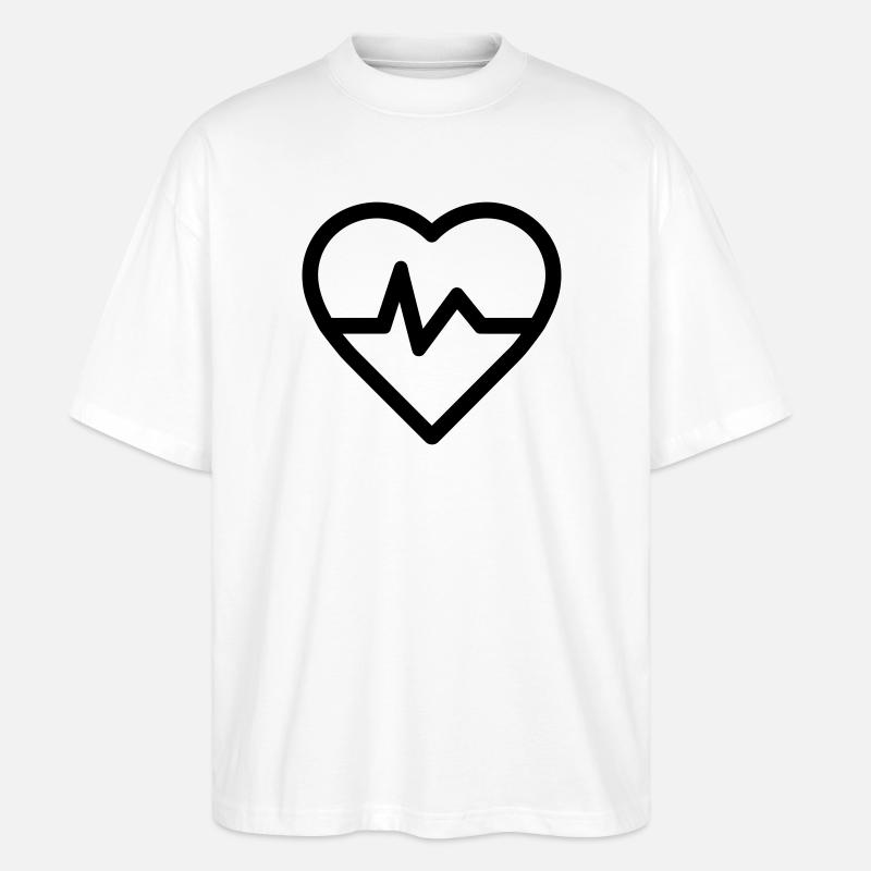 Herzfrequenz - Stanley/Stella Oversized Unisex Bio T-Shirt Blaster 2.0 - Weiß