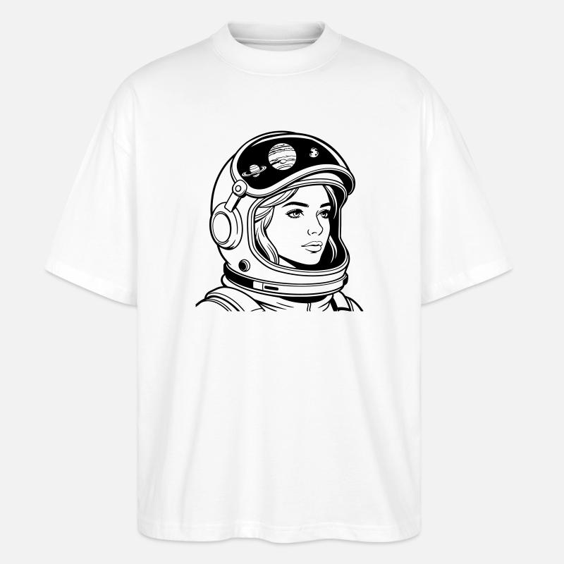 Femme de l’espace - T-shirt bio Blaster 2.0 coupe oversize Stanley/Stella Unisexe - blanc