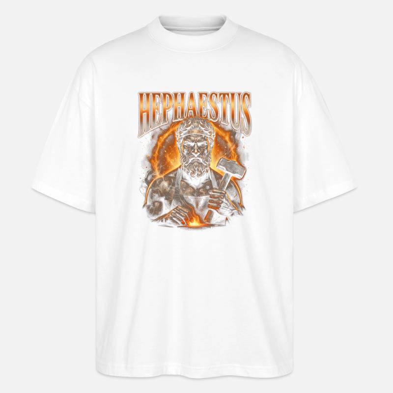 Forge d’Héphaïstos - T-shirt bio Blaster 2.0 coupe oversize Stanley/Stella Unisexe - blanc