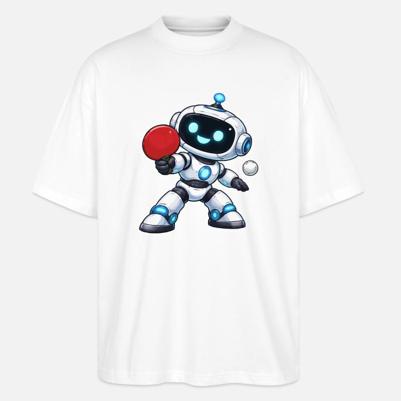 Robot Table Tennis - T-shirt bio Blaster 2.0 coupe oversize Stanley/Stella Unisexe - blanc