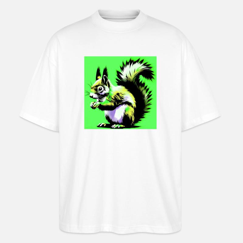 Eichhörnchen - Stanley/Stella Oversized Unisex Bio T-Shirt Blaster 2.0 - Weiß
