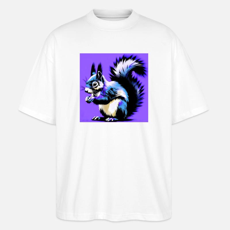 écureuil - T-shirt bio Blaster 2.0 coupe oversize Stanley/Stella Unisexe - blanc
