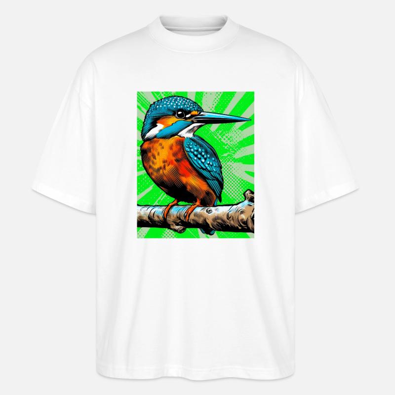 Eisvogel - Stanley/Stella Oversized Unisex Bio T-Shirt Blaster 2.0 - Weiß