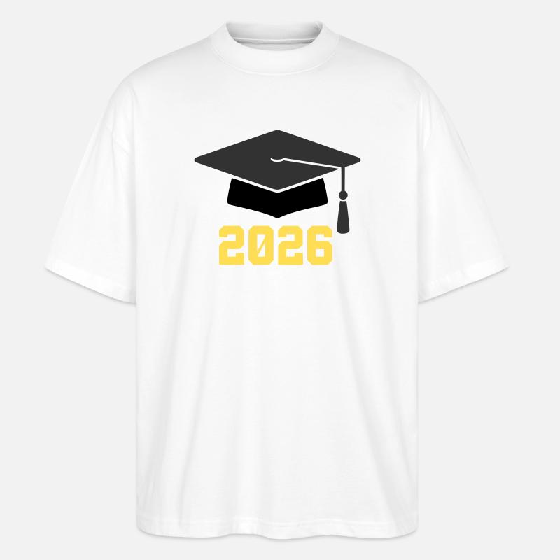 Doktorhut Abschluss 2026 - Stanley/Stella Oversized Unisex Bio T-Shirt Blaster 2.0 - Weiß