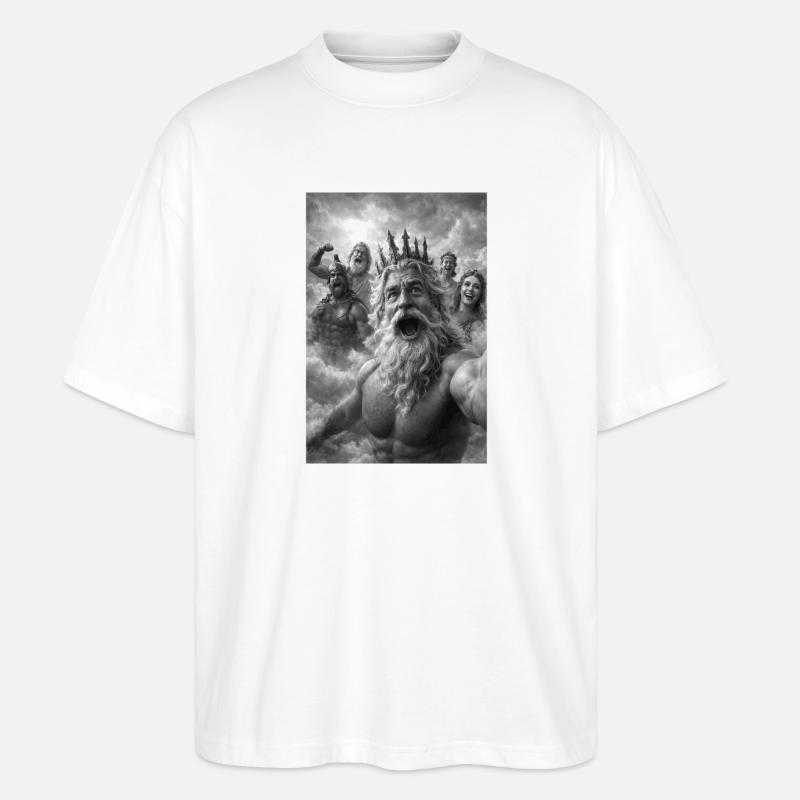 Poseidon-Selfie mit den Göttern - Stanley/Stella Oversized Unisex Bio T-Shirt Blaster 2.0 - Weiß