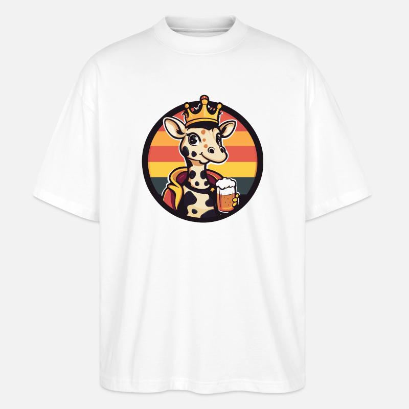 Giraffe Bier Lustig - Stanley/Stella Oversized Unisex Bio T-Shirt Blaster 2.0 - Weiß