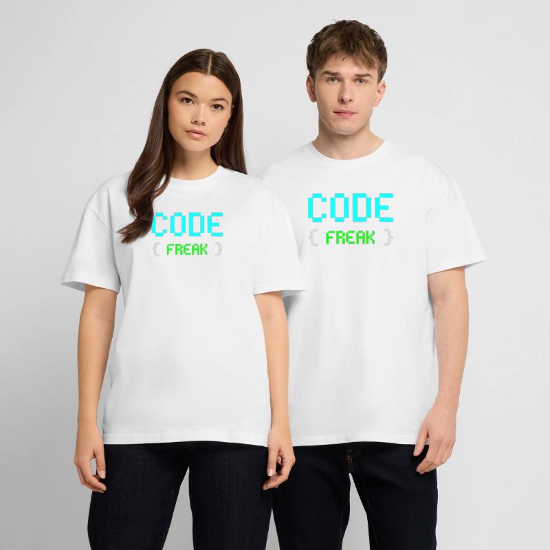 Pixel Code Freak Neon Tee Stanley/Stella Oversized Unisex Organic T-shirt Blaster 2.0