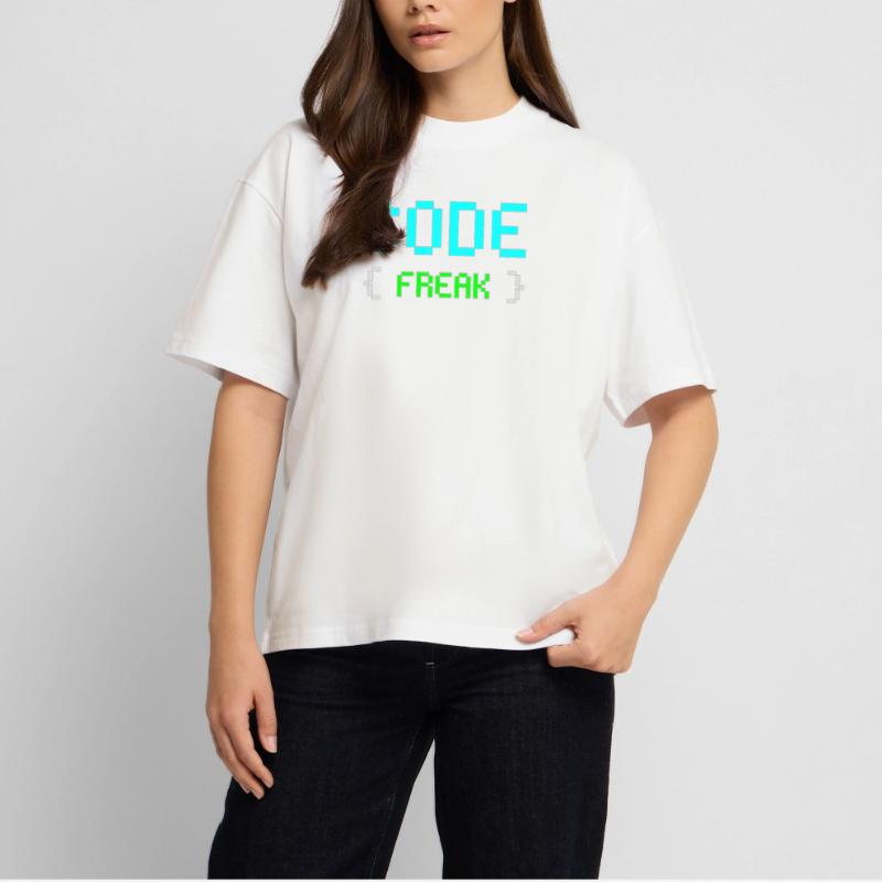 Pixel Code Freak Neon Tee Stanley/Stella Oversized Unisex Organic T-shirt Blaster 2.0