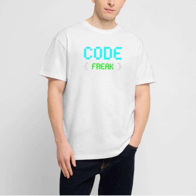 Pixel Code Freak Neon Tee Stanley/Stella Oversized Unisex Organic T-shirt Blaster 2.0