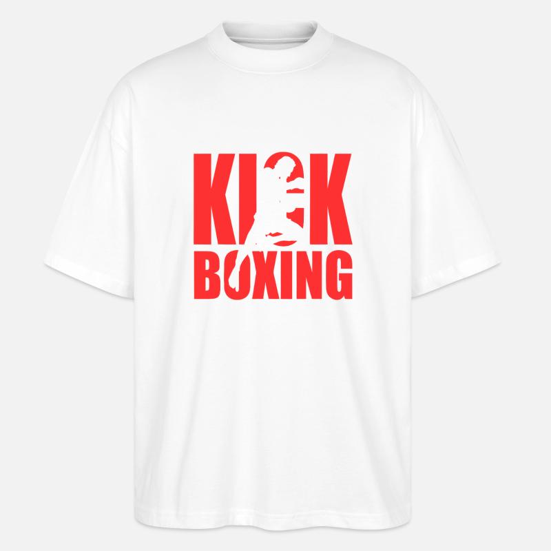 Kickbox-Silhouette - Stanley/Stella Oversized Unisex Bio T-Shirt Blaster 2.0 - Weiß