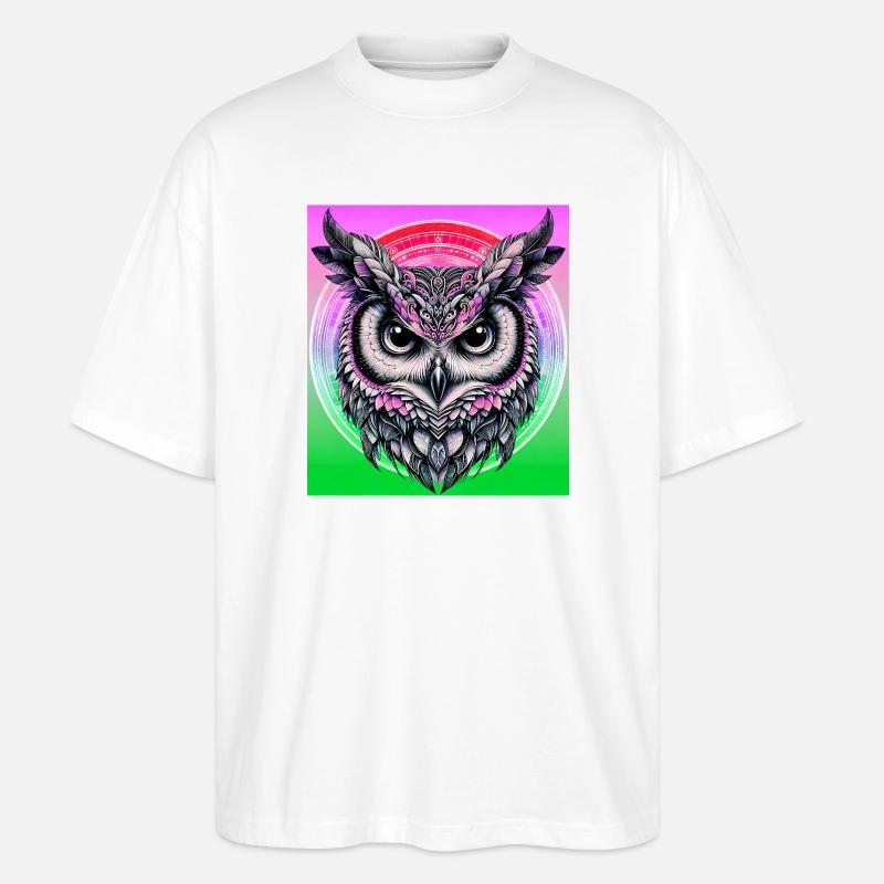 Eule - Stanley/Stella Oversized Unisex Bio T-Shirt Blaster 2.0 - Weiß