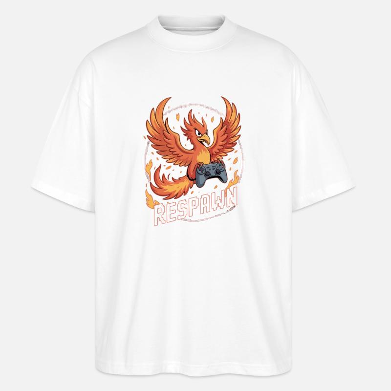 Phönix Controller Respawn - Stanley/Stella Oversized Unisex Bio T-Shirt Blaster 2.0 - Weiß