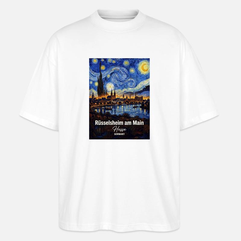 Rüsselsheim am Main Germany Sternennacht - Stanley/Stella Oversized Unisex Bio T-Shirt Blaster 2.0 - Weiß