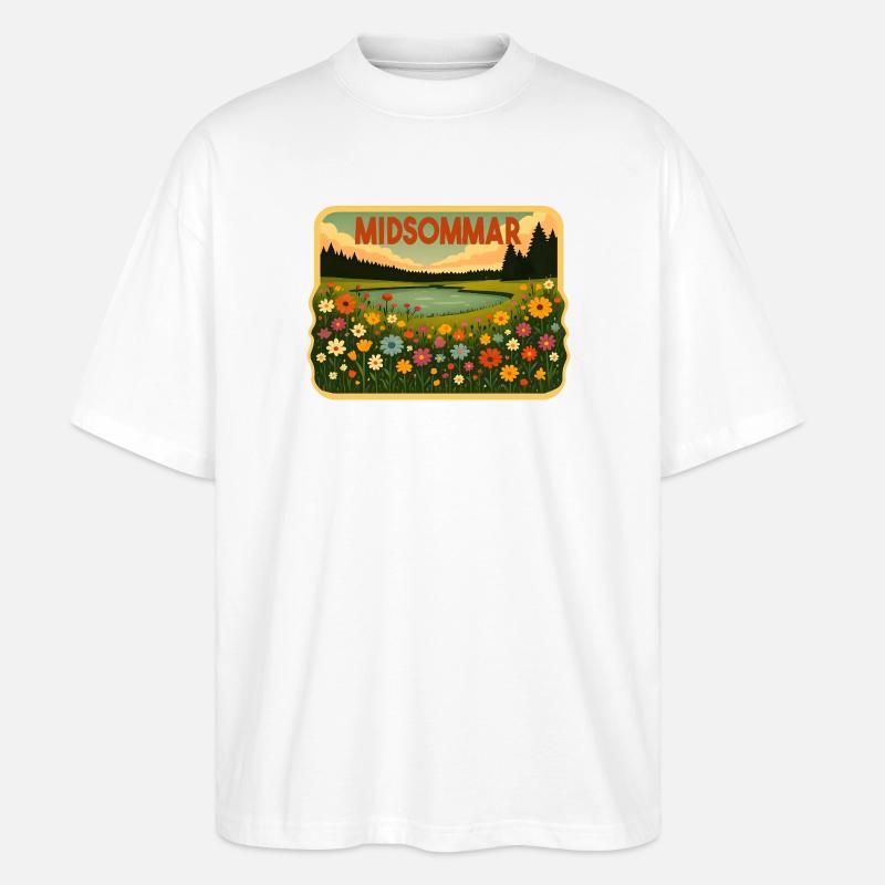 Midsommar Schweden - Stanley/Stella Oversized Unisex Bio T-Shirt Blaster 2.0 - Weiß