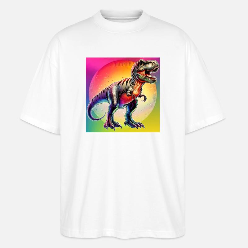 dinosaur - Stanley/Stella Oversized Unisex Organic T-shirt Blaster 2.0 - white