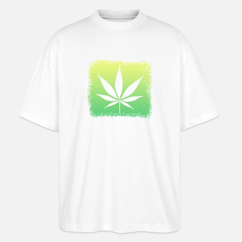 Cannabisblatt  Weed Kiffen - Stanley/Stella Oversized Unisex Bio T-Shirt Blaster 2.0 - Weiß