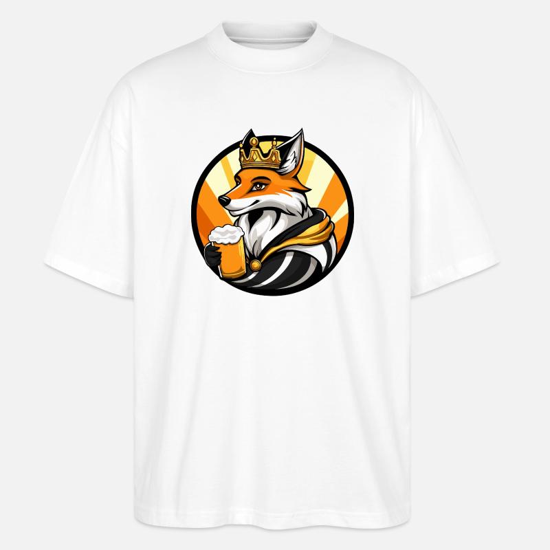 Fuchs Bier Lustig - Stanley/Stella Oversized Unisex Bio T-Shirt Blaster 2.0 - Weiß