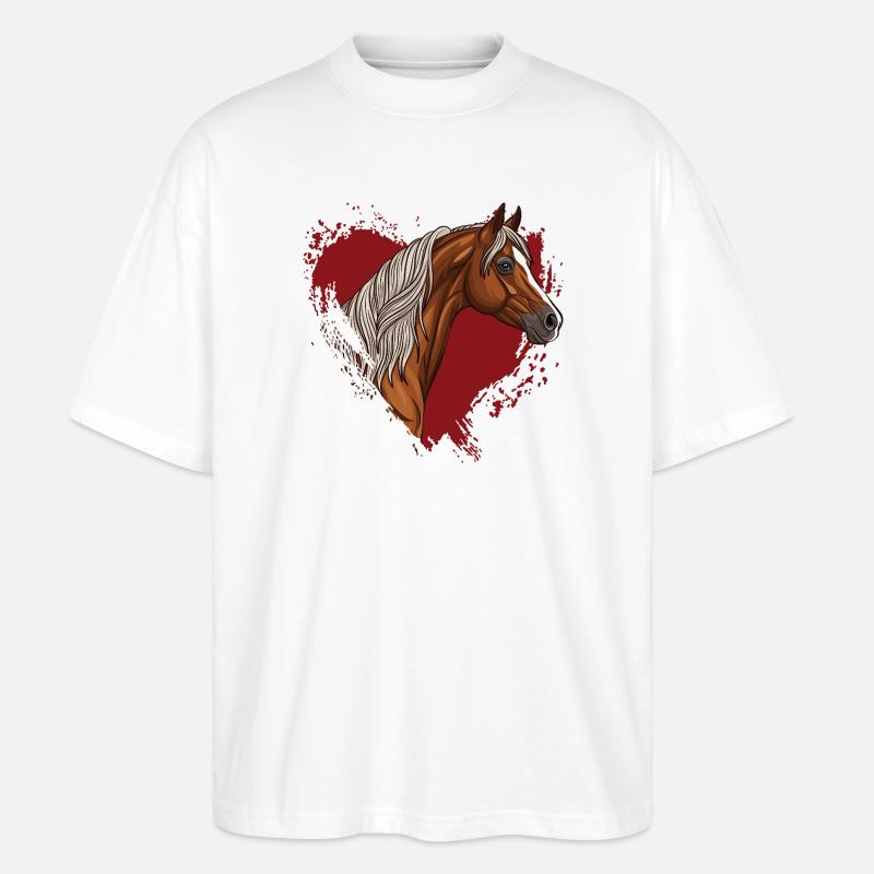Ein Araberpferd und ein entmaterialisiertes Herz - Stanley/Stella Oversized Unisex Bio T-Shirt Blaster 2.0 - Weiß