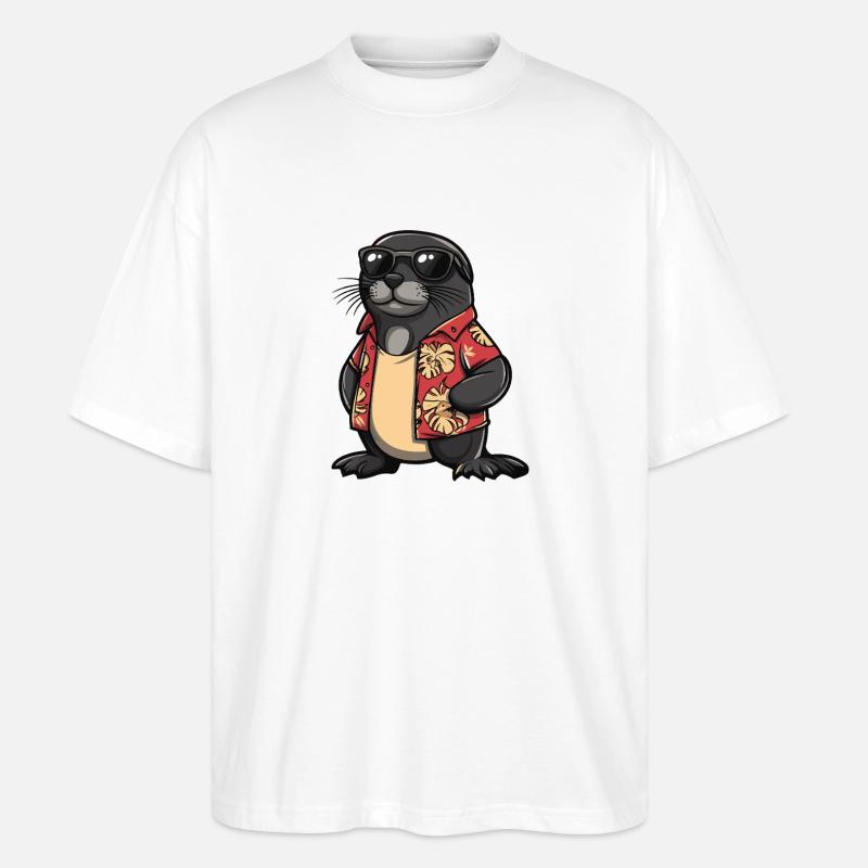 Vacances de Seal Comic - T-shirt bio Blaster 2.0 coupe oversize Stanley/Stella Unisexe - blanc