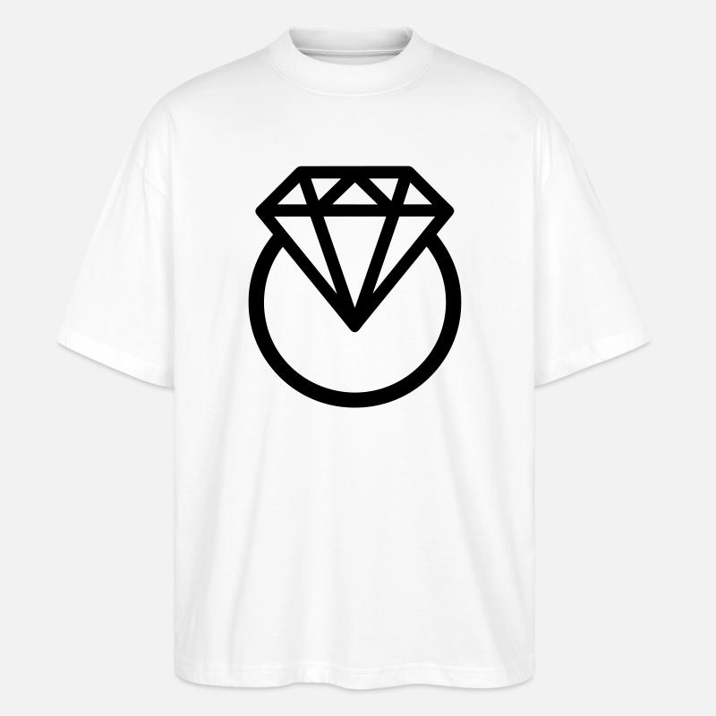 Diamond ring - Stanley/Stella Oversized Unisex Organic T-shirt Blaster 2.0 - white
