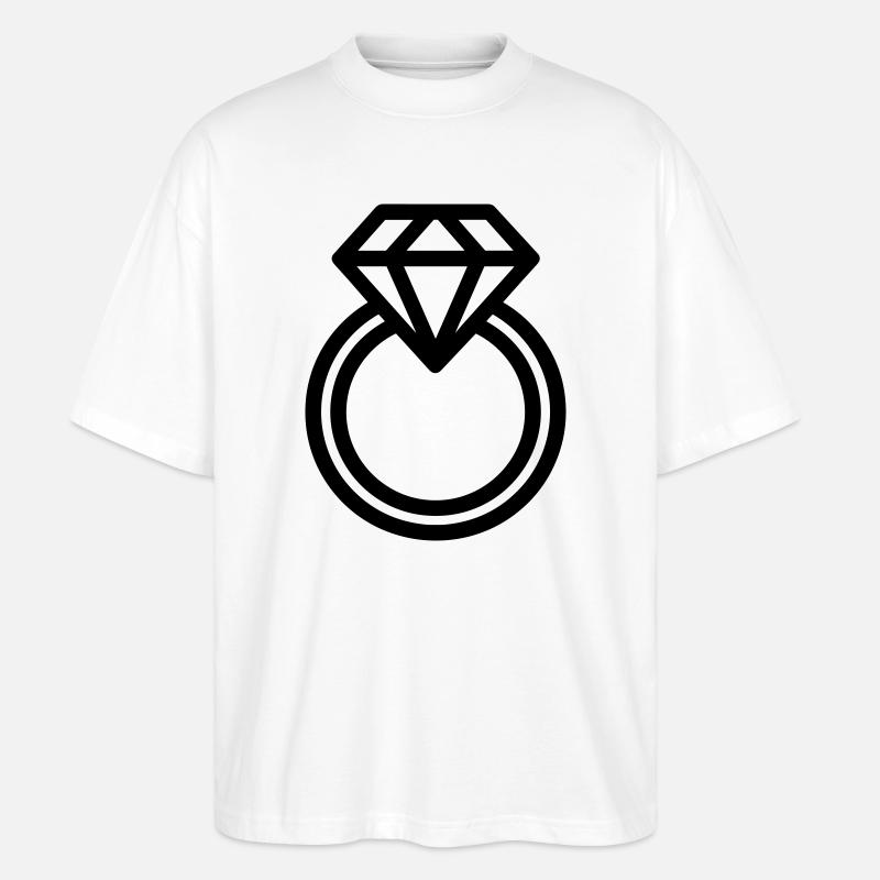 Diamantring - Stanley/Stella Oversized Unisex Bio T-Shirt Blaster 2.0 - Weiß
