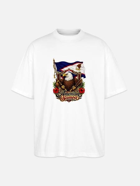 Eagle Flag of American Samoa - Stanley/Stella Oversized Unisex Organic T-shirt Blaster 2.0 - white