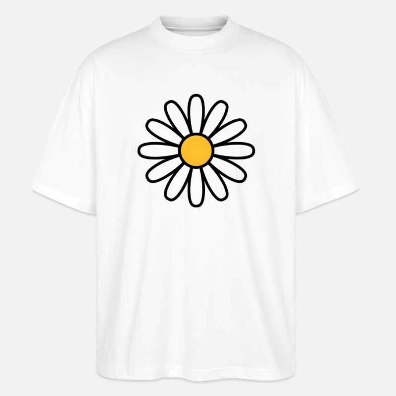 Gänseblümchen - Stanley/Stella Oversized Unisex Bio T-Shirt Blaster 2.0 - Weiß