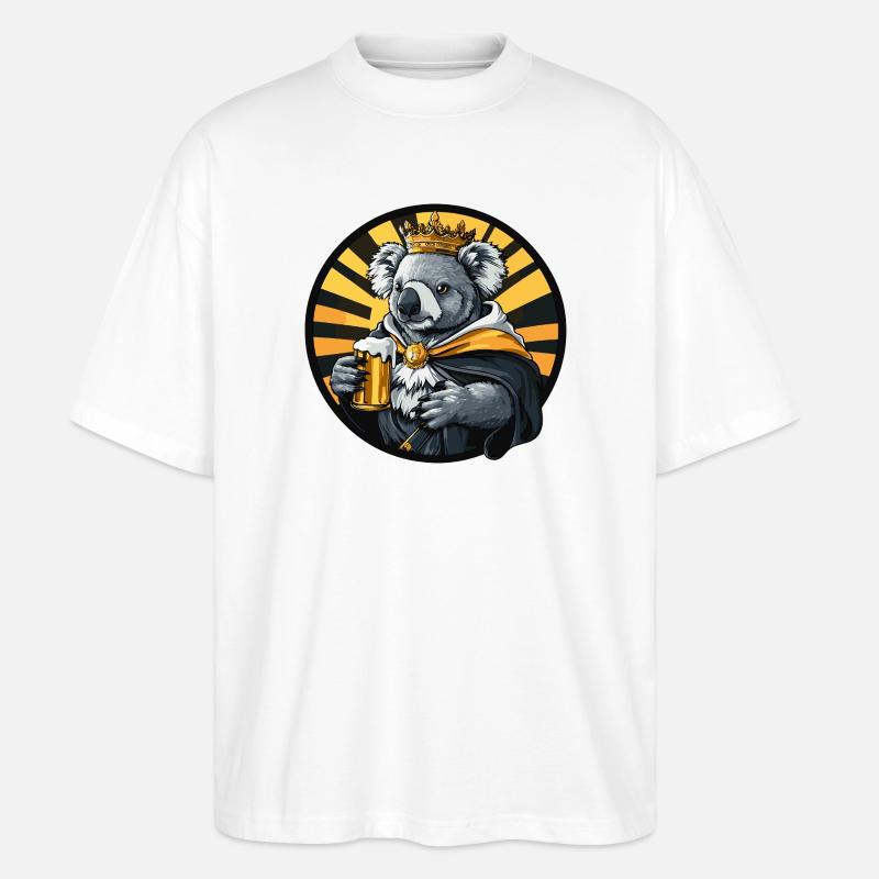 Koala Bier Lustig - Stanley/Stella Oversized Unisex Bio T-Shirt Blaster 2.0 - Weiß