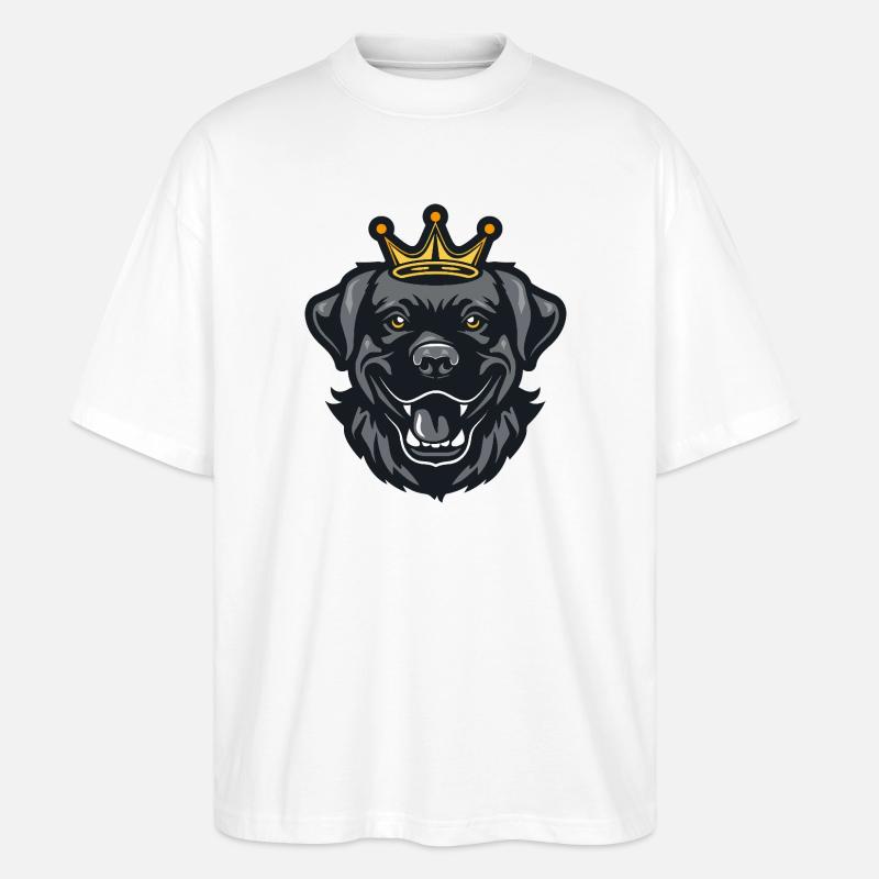 Labrador Hund Krone - Stanley/Stella Oversized Unisex Bio T-Shirt Blaster 2.0 - Weiß
