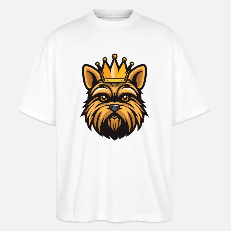 Yorkshire Terrier Hund Krone - Stanley/Stella Oversized Unisex Bio T-Shirt Blaster 2.0 - Weiß