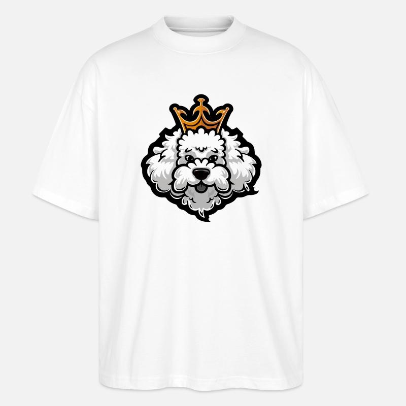 Pudel Hund Krone - Stanley/Stella Oversized Unisex Bio T-Shirt Blaster 2.0 - Weiß
