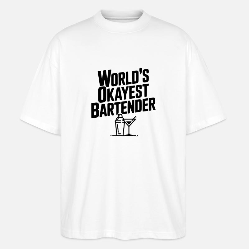 Der beste Barkeeper der Welt - Stanley/Stella Oversized Unisex Bio T-Shirt Blaster 2.0 - Weiß